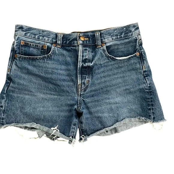 Madewell Brynn Long Cut off Denim Short - Picture 2 of 5